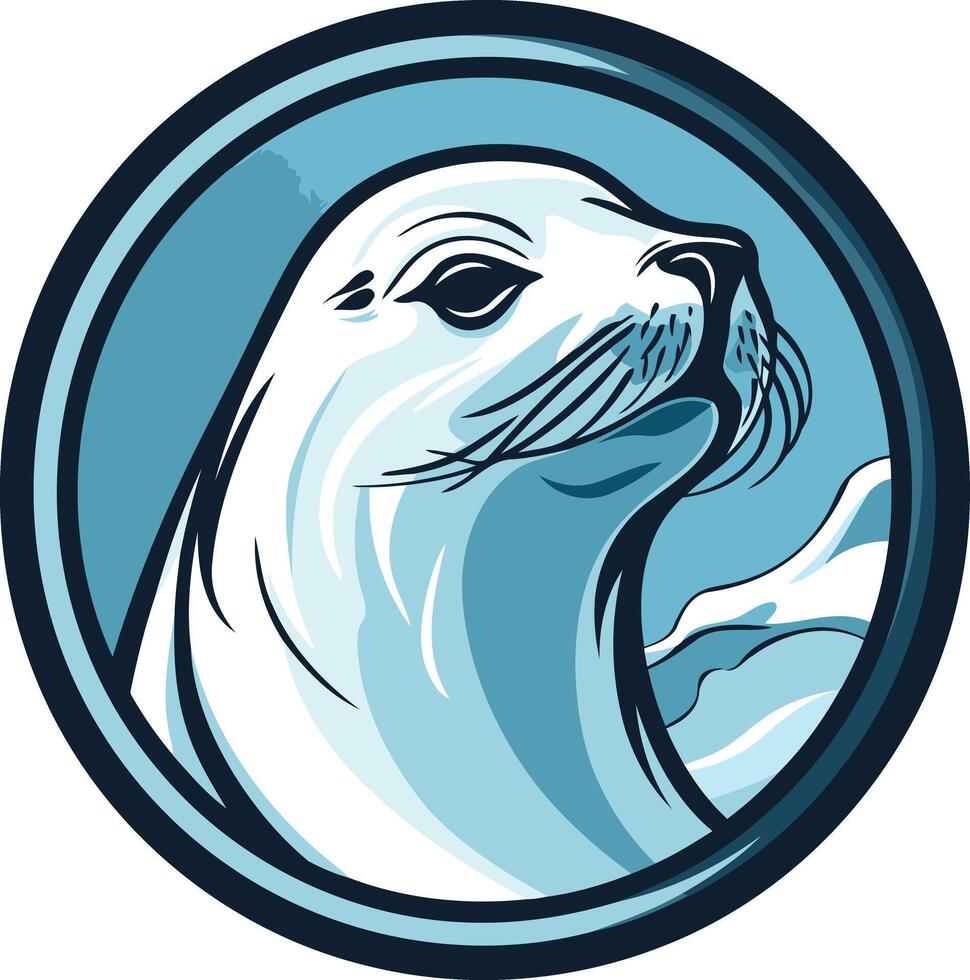 A bold and powerful seal logo design perfect for brands seeking a connection to nature, wildlife, or the arctic vector
