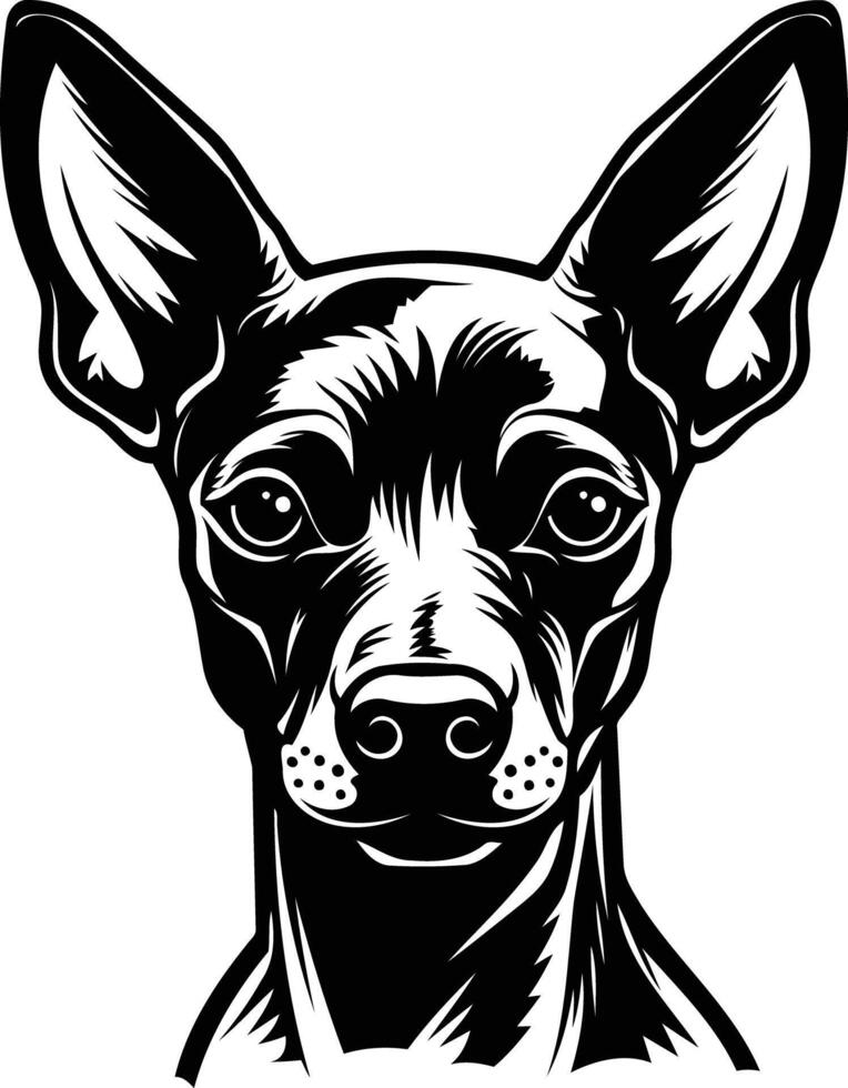 Black and white illustration of a dog's head, perfect for t-shirt designs, pet portraits, and other creative projects vector