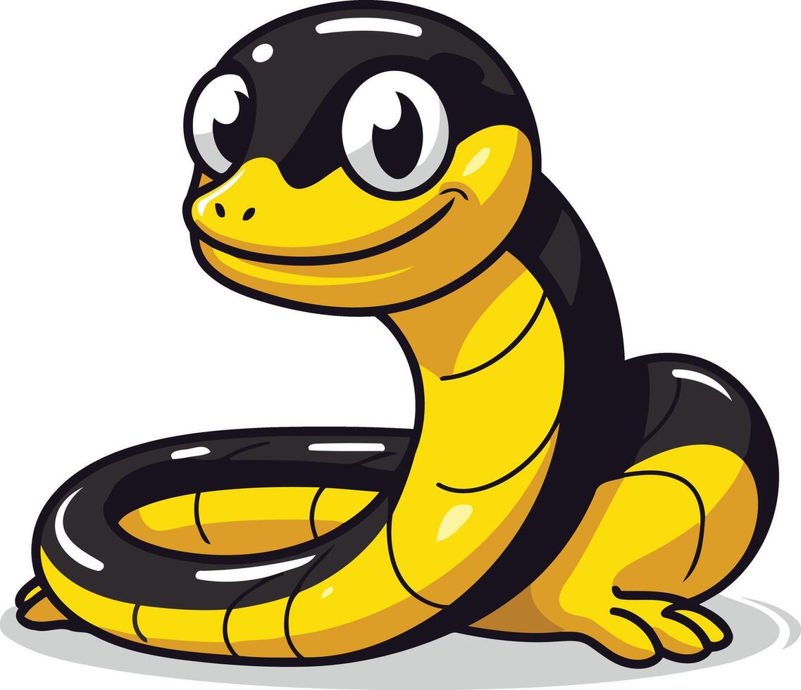 Smiling Cartoon Snake Illustration vector