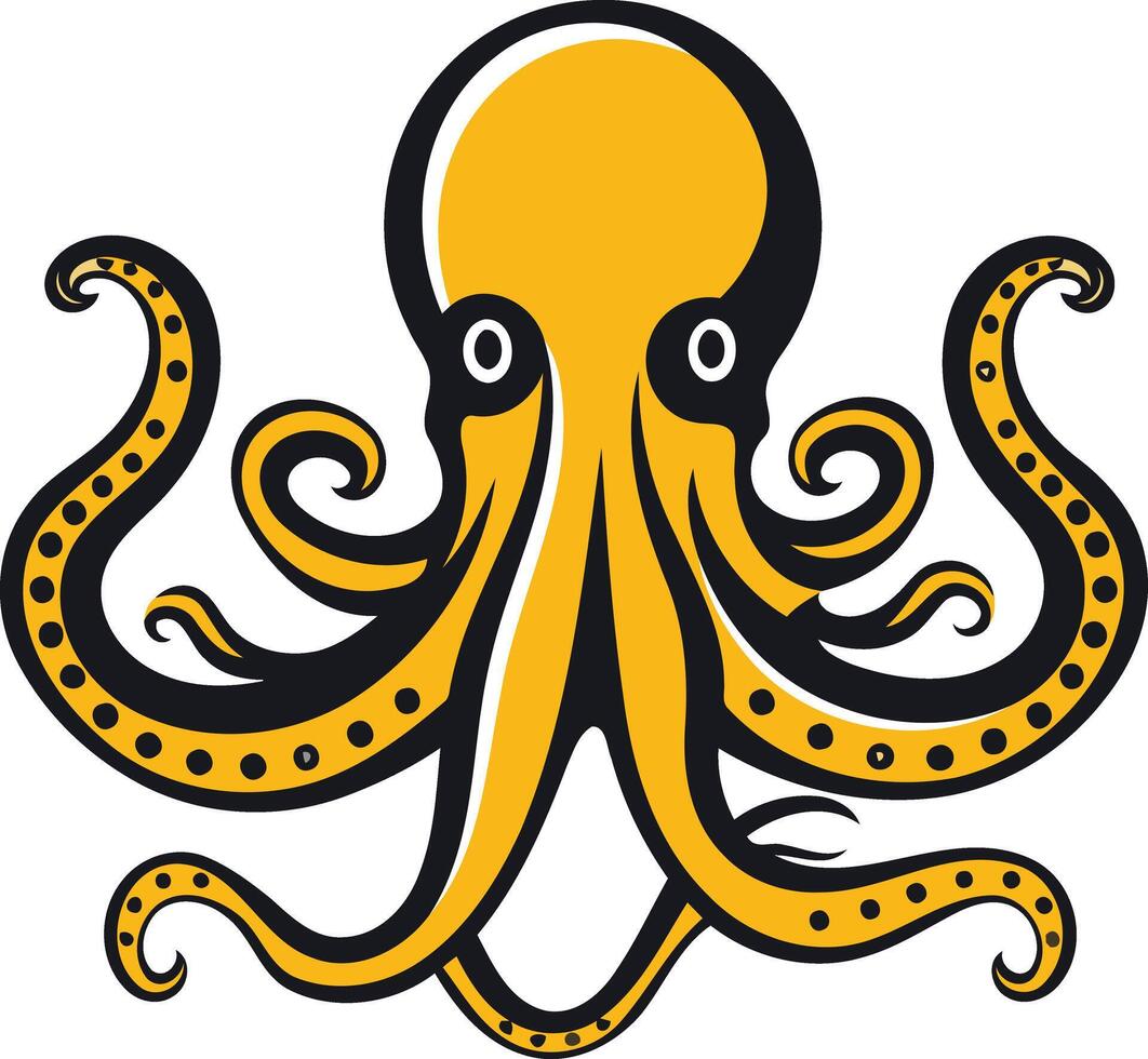 A bold and stylized illustration of an octopus, perfect for branding, logos, or marine themed designs vector