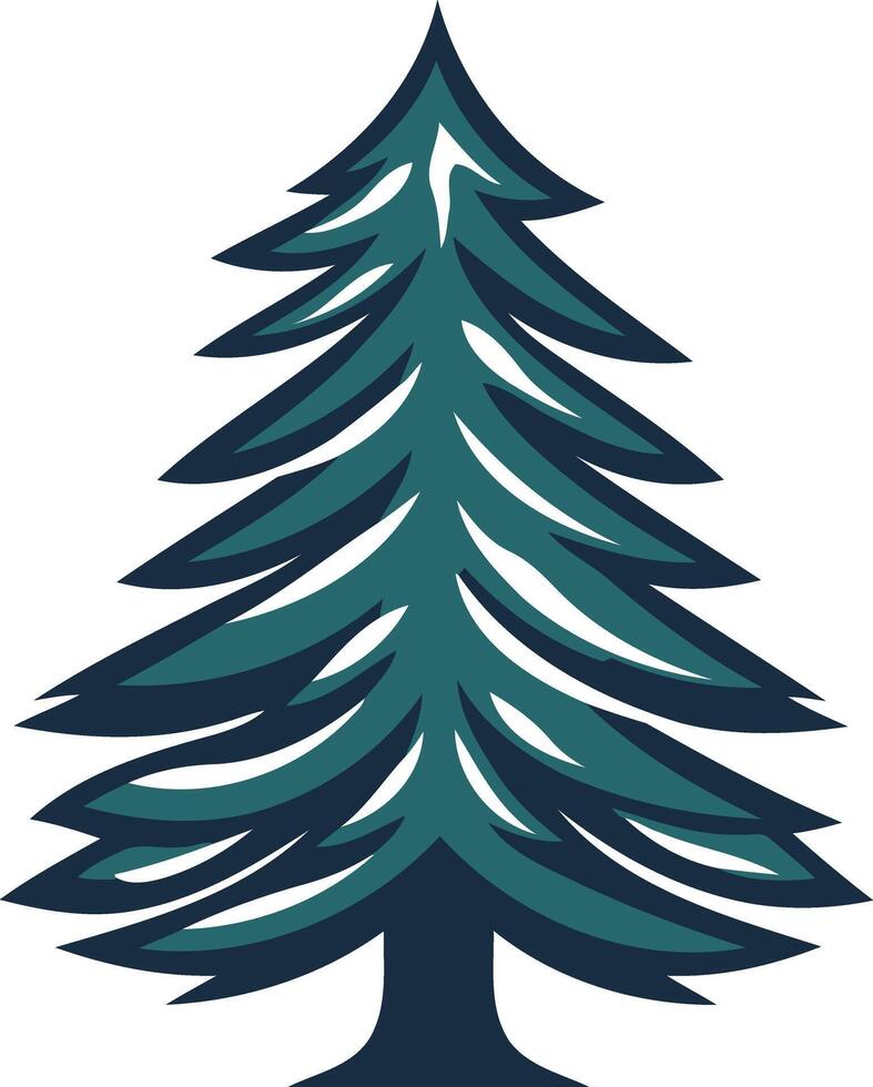 Stylized Evergreen Tree Illustration vector
