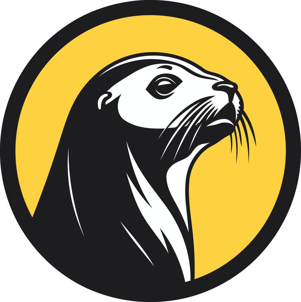 Seal Head in Circle Logo vector