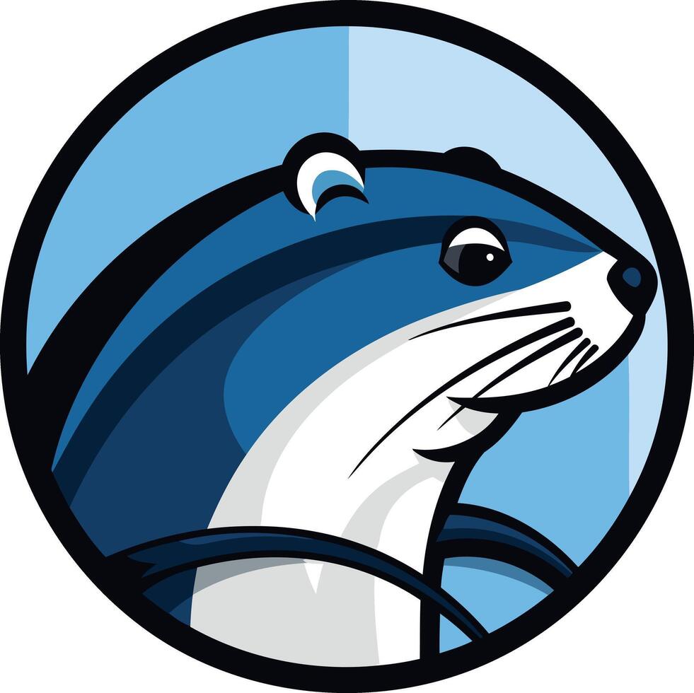 A stylized otter head logo, perfect for nature-themed businesses, conservation organizations, or sporting teams vector