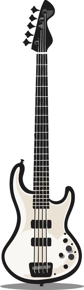 A simple yet stylish illustration of a bass guitar, perfect for website design, music-related projects, or social media posts vector