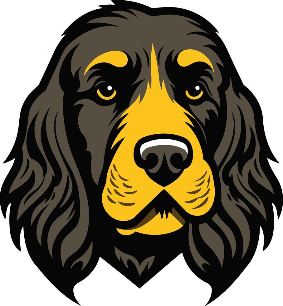 Black and Gold Dog Portrait vector