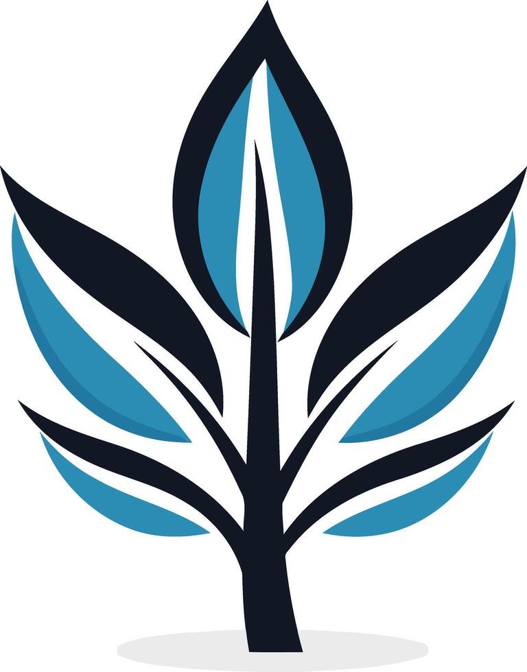 Modern, abstract tree logo design with blue and black colors vector
