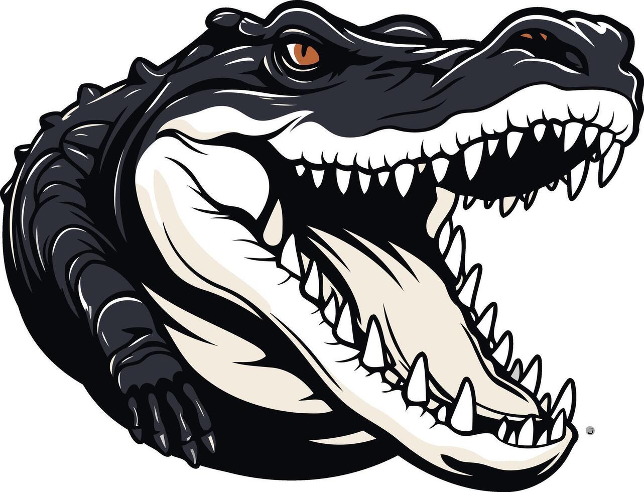 Aggressive Alligator Head Illustration vector