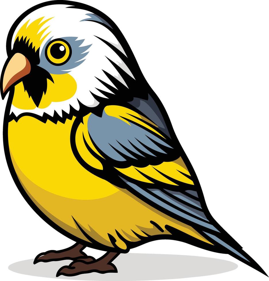 Cartoon Illustration of a Yellow Bird vector