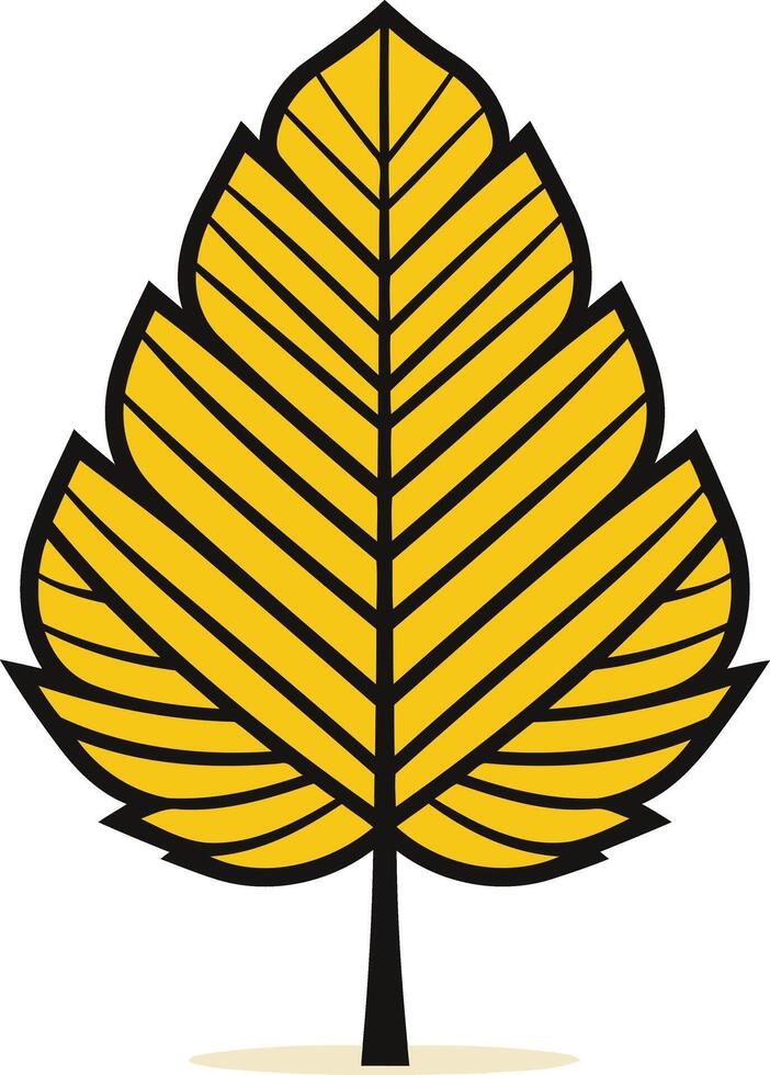 A stylized golden leaf with a simple, modern design vector