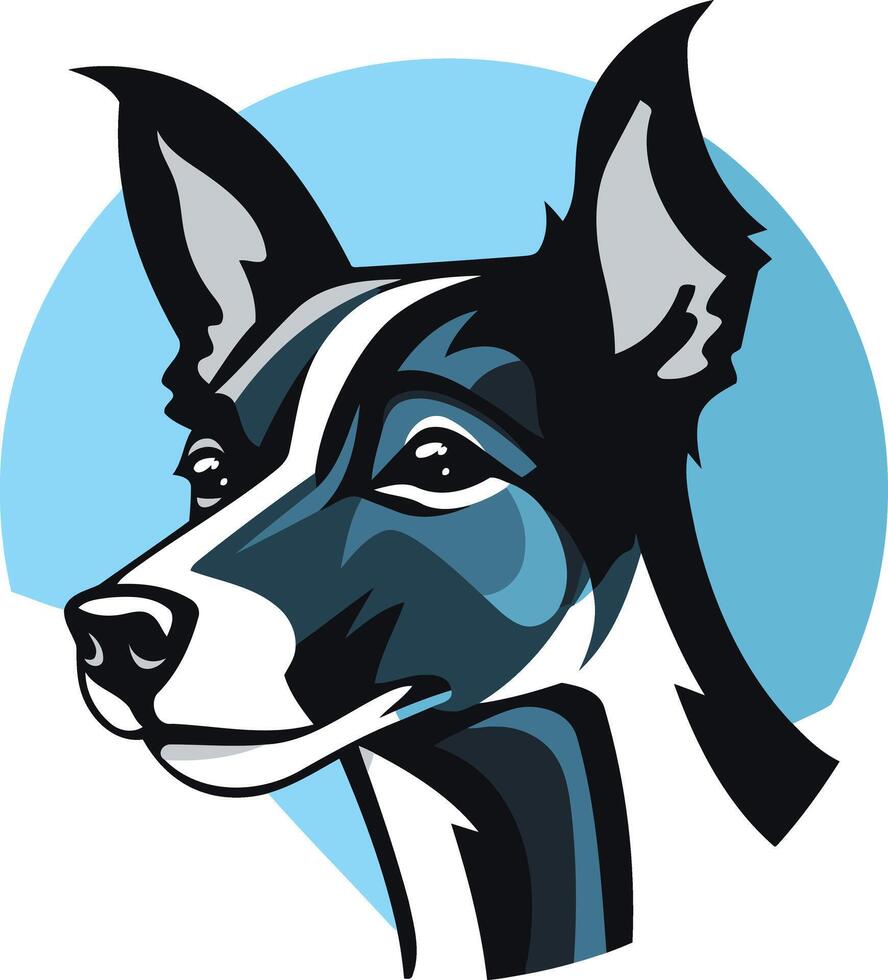 Dog Portrait with Blue Background vector