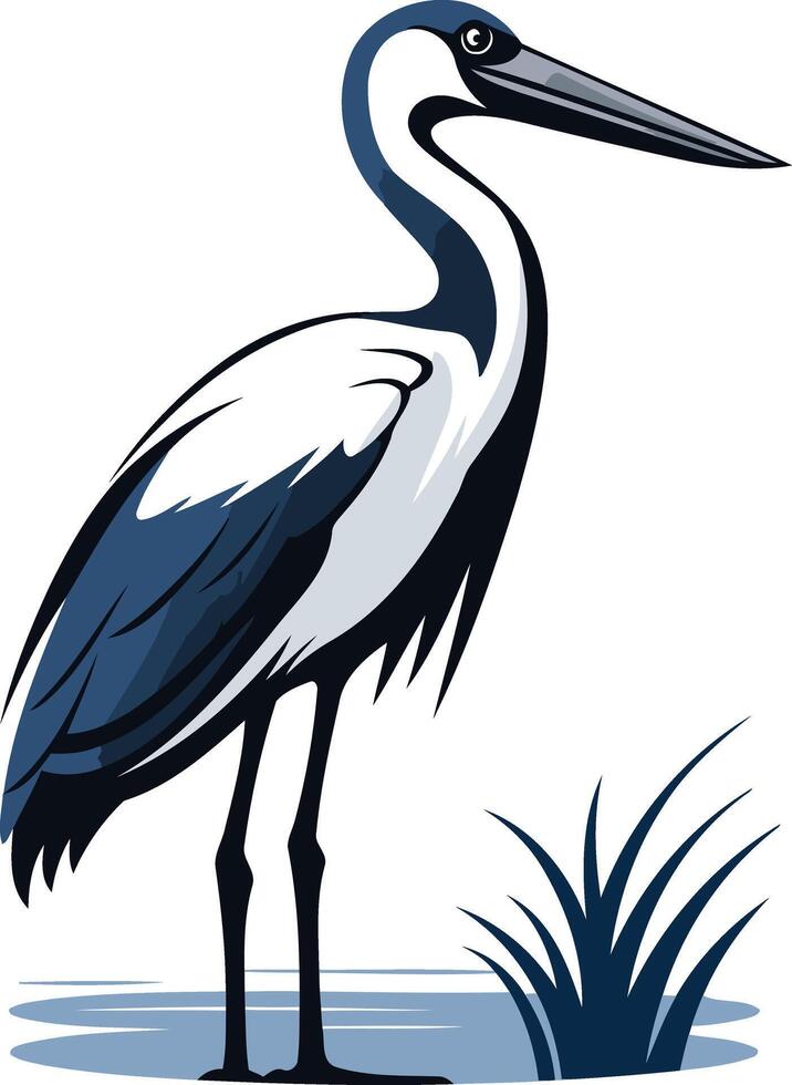 Elegant Blue Heron in a Natural Habitat vector