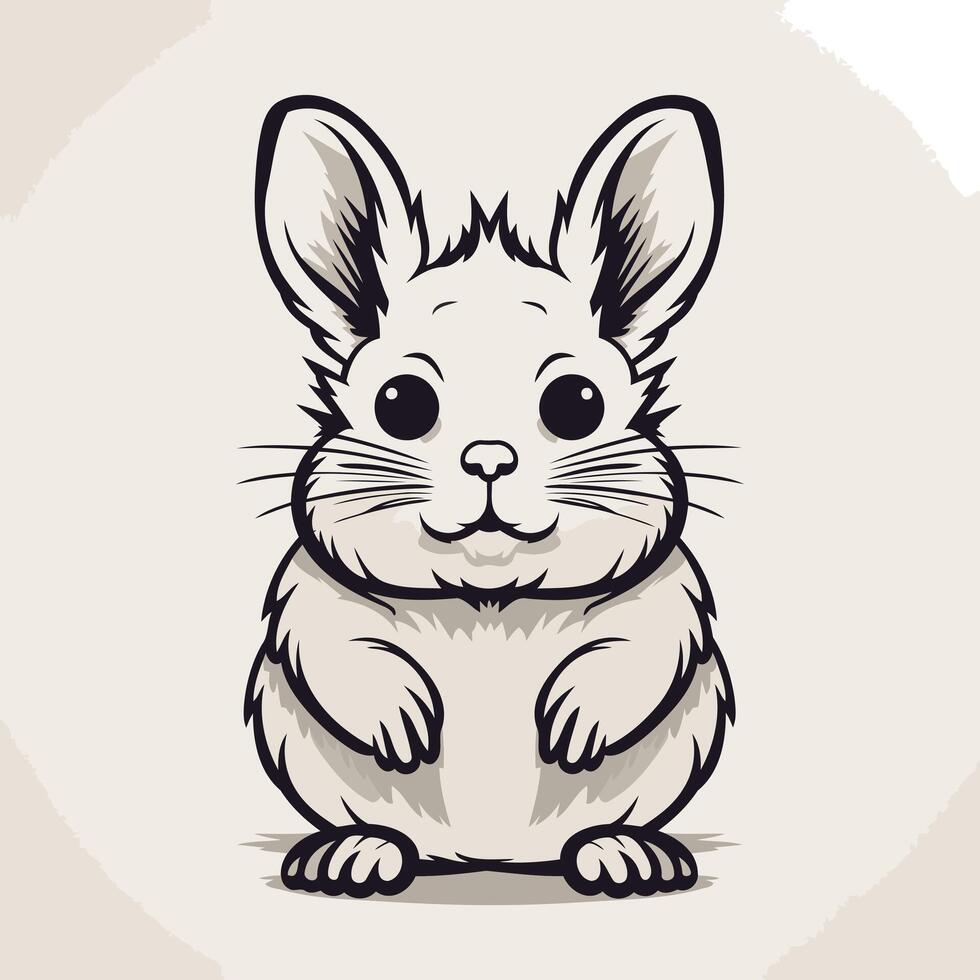 Cute Cartoon Chinchilla Illustration vector