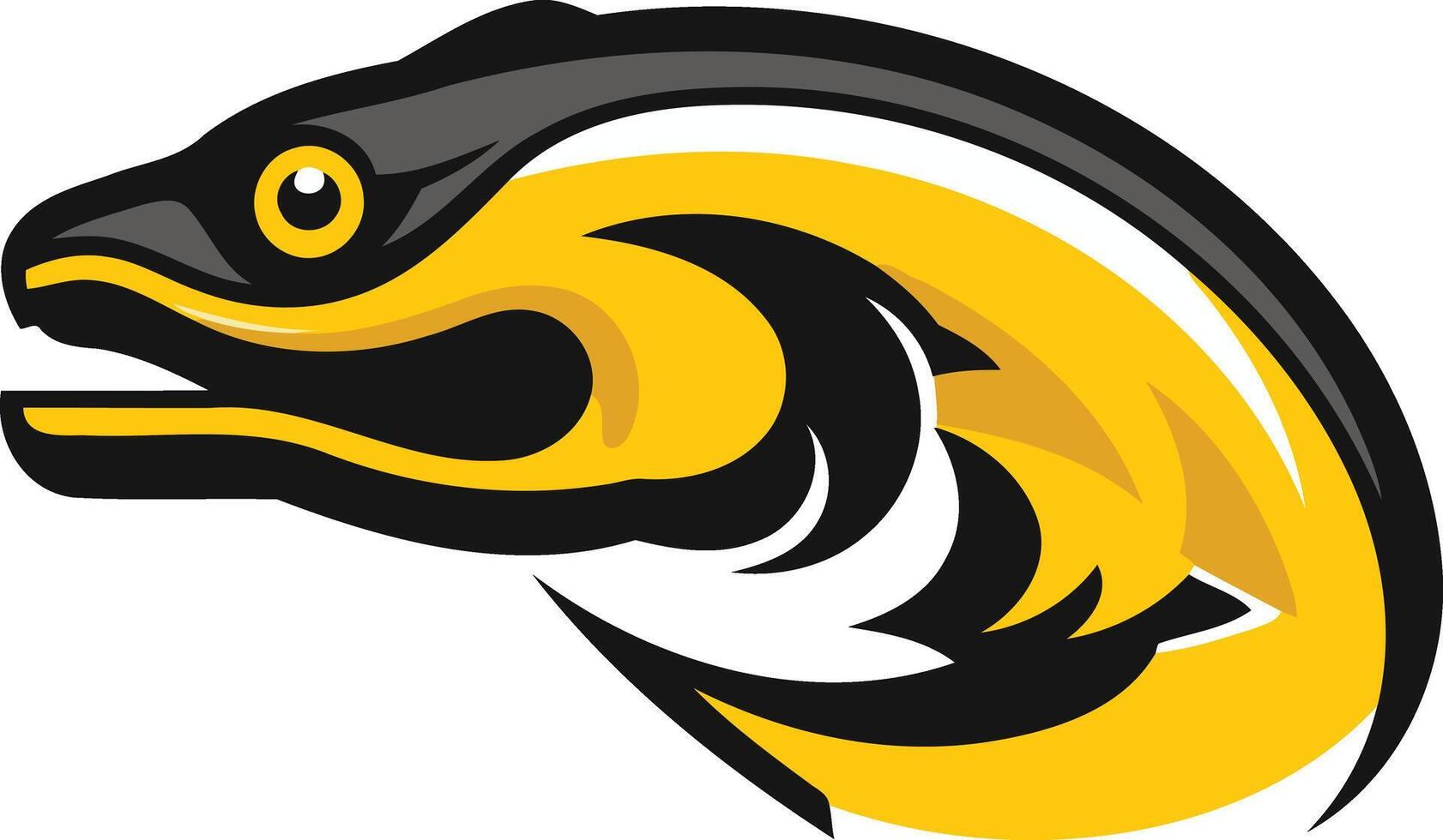 Yellow and Black Moray Eel Mascot vector