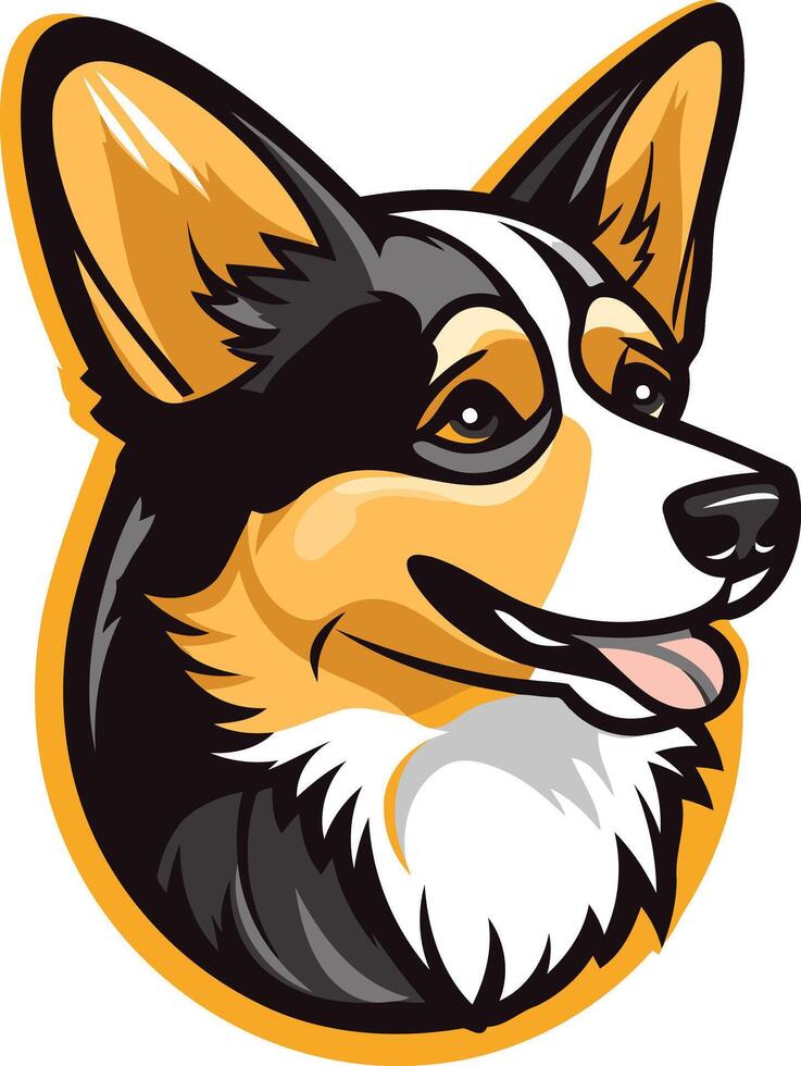 Cartoon Portrait of a Welsh Corgi vector