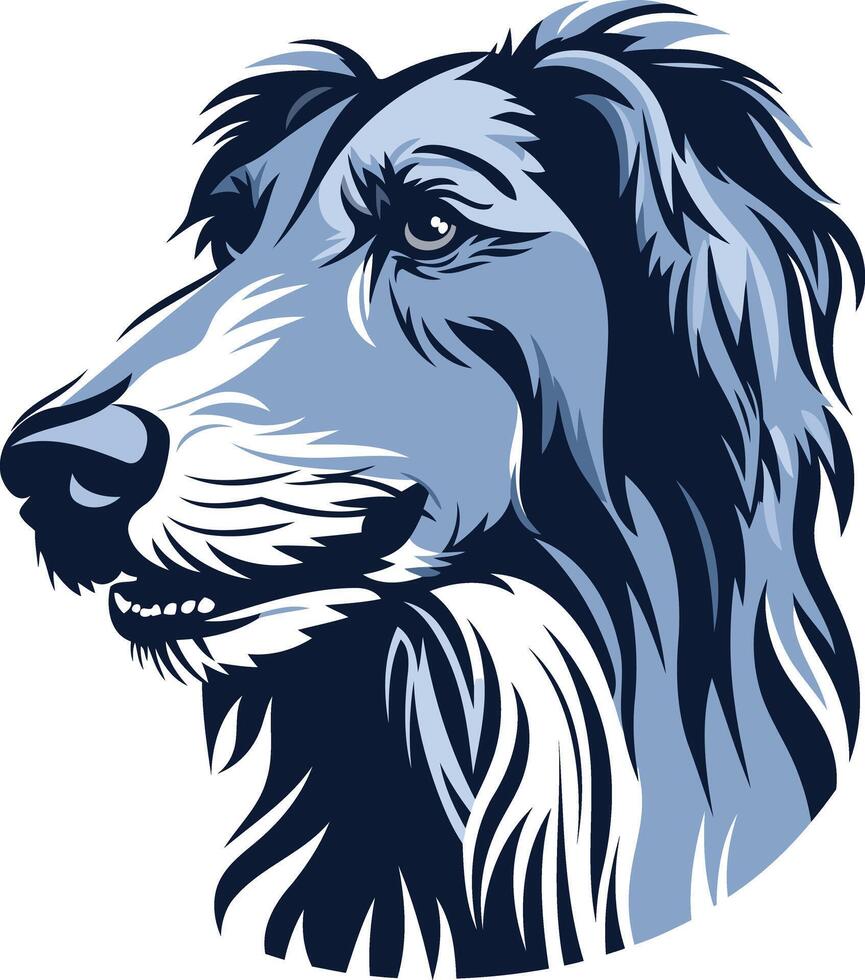 A Detailed Portrait of a Wolfhound vector
