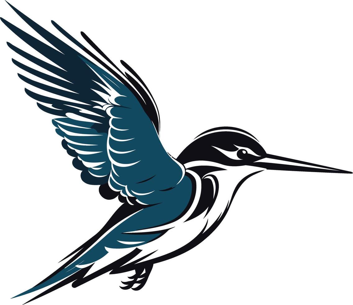 Stylized Kingfisher in Flight vector