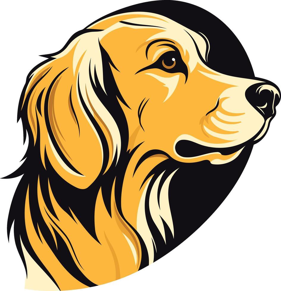 A stylized illustration of a golden retriever's head, perfect for pet related businesses, logos, and branding vector