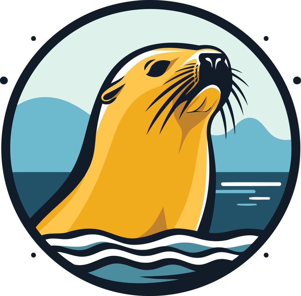 Sea Otter in the Ocean vector