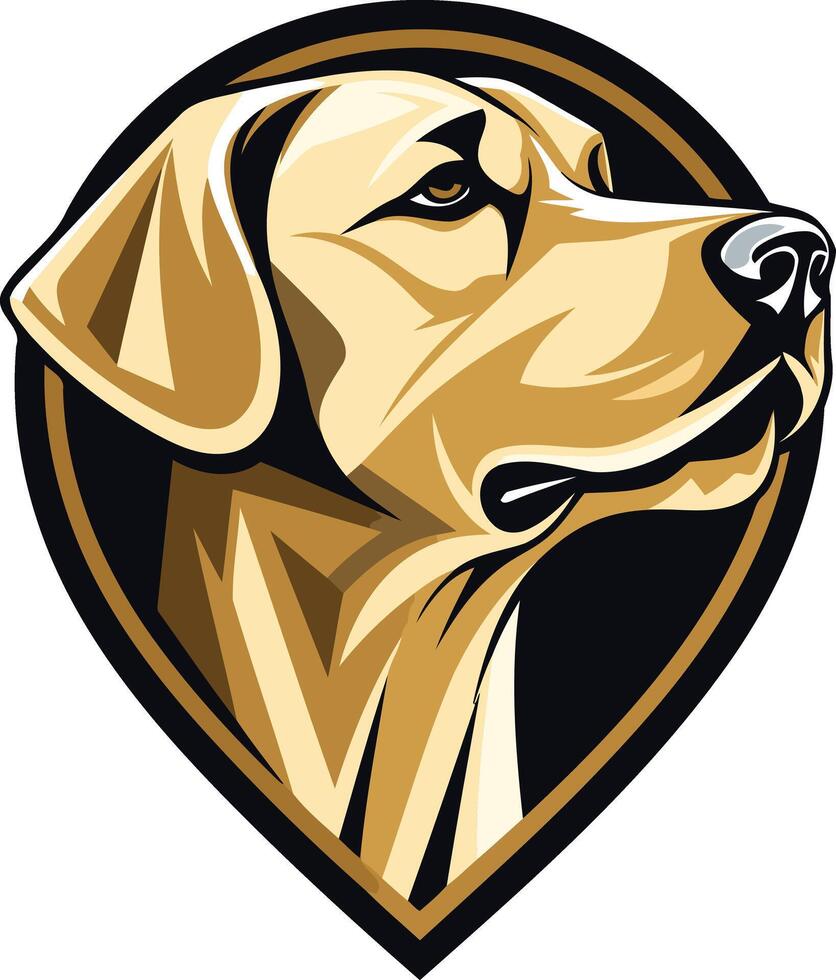 Golden Retriever Mascot Head Portrait vector