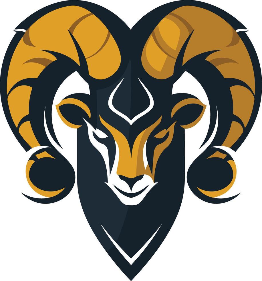 Ram Mascot with Golden Horns vector