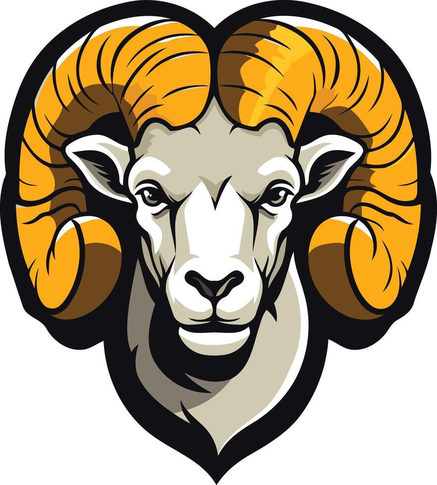 Powerful Ram with Large Curved Horns vector