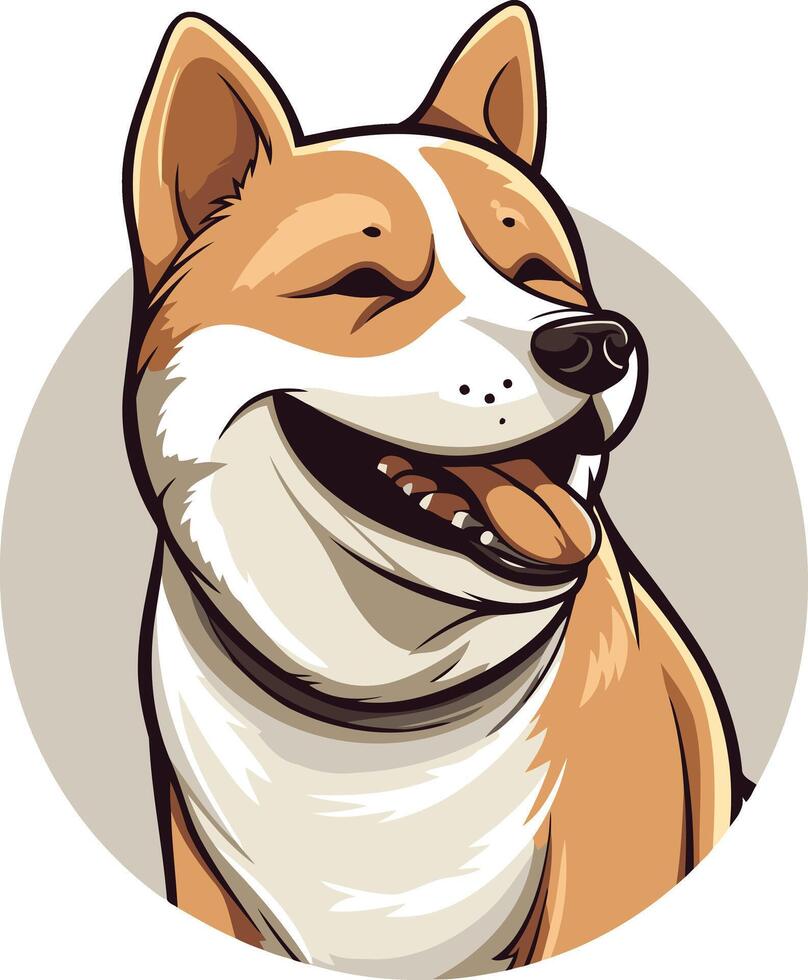 Smiling Shiba Inu Dog Illustration vector