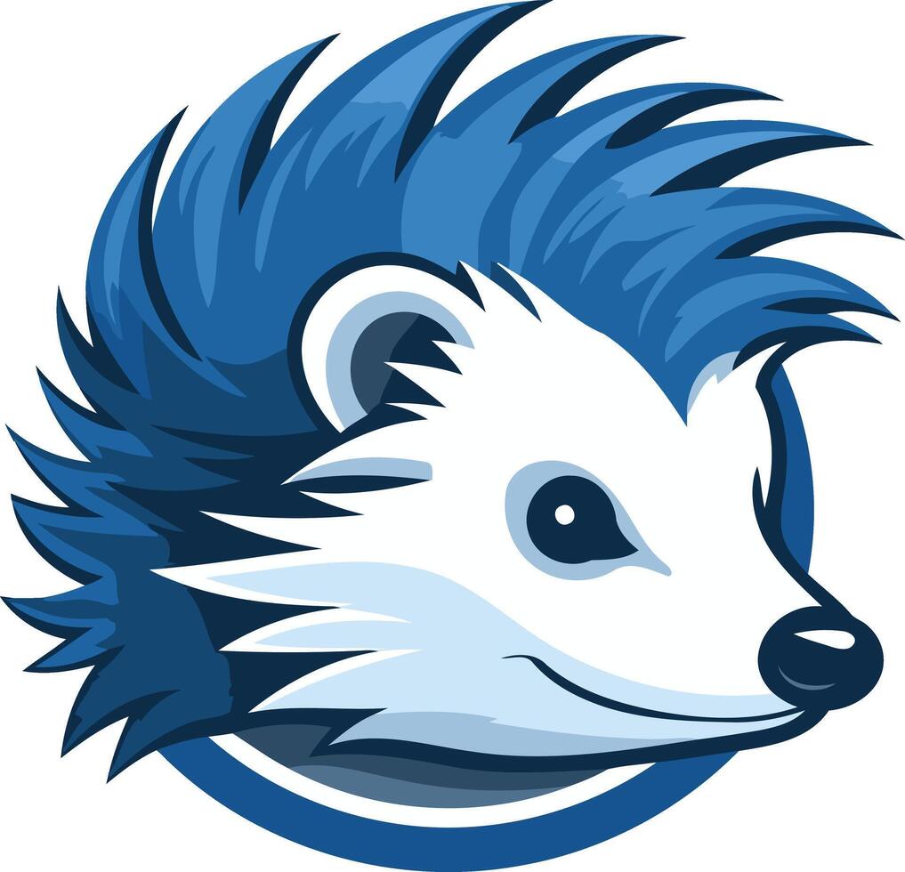 A friendly and adorable blue hedgehog logo design, perfect for a children's brand, animal care business, or a playful app vector