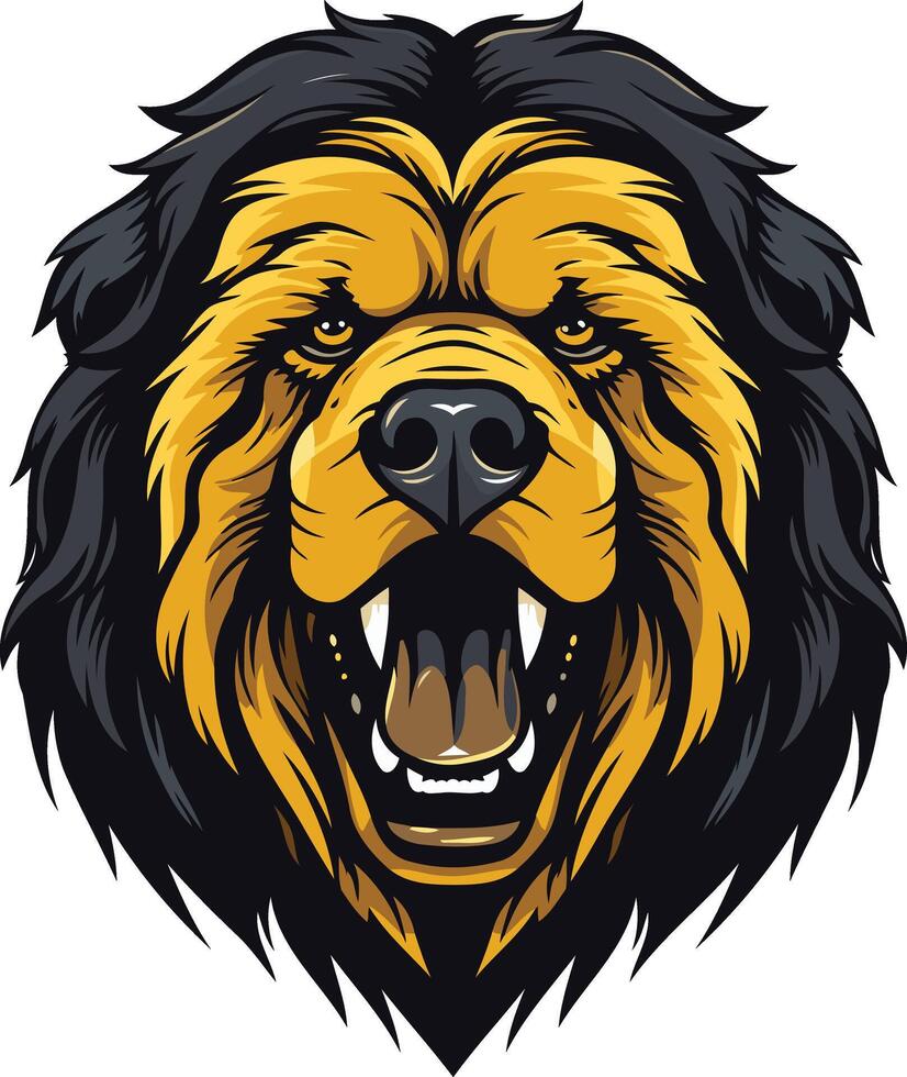Aggressive bear head with bared teeth and fierce expression vector