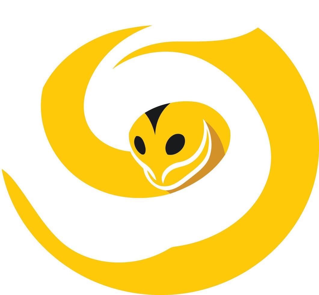 Yellow Snake Coiled in a Circle vector