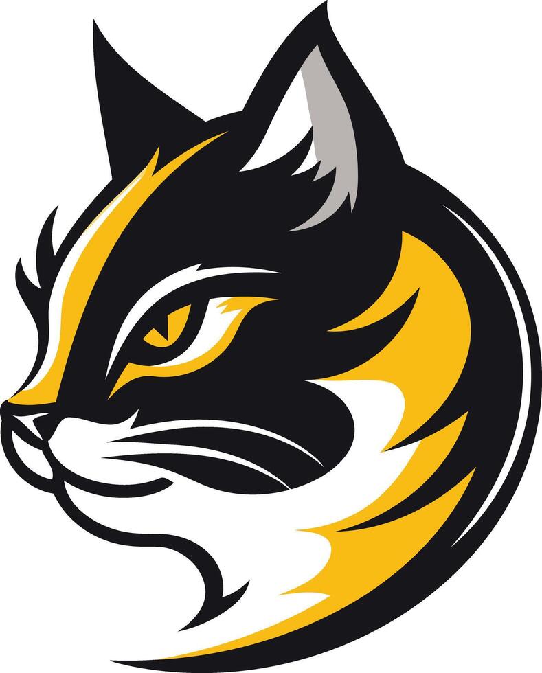 Black and Yellow Cat Mascot vector