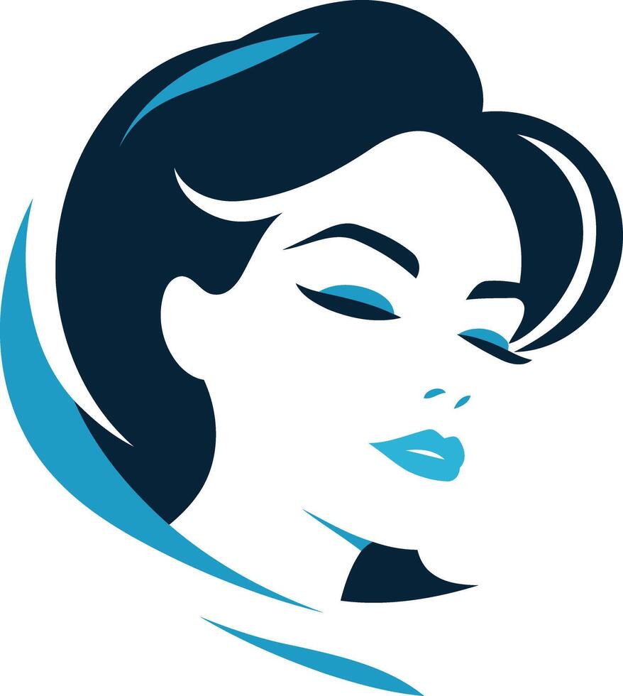 Elegant Woman with Closed Eyes vector