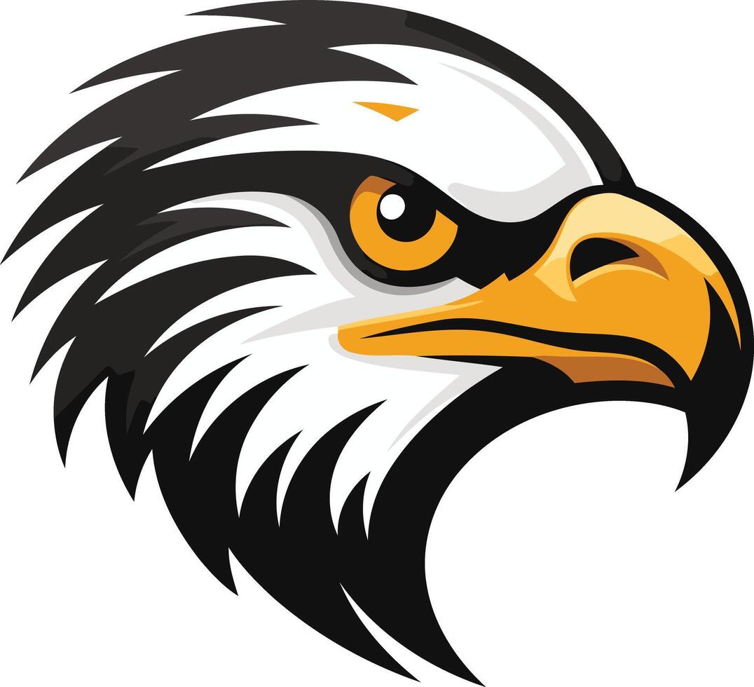 Powerful bald eagle head mascot logo design with sharp eyes and fierce expression vector