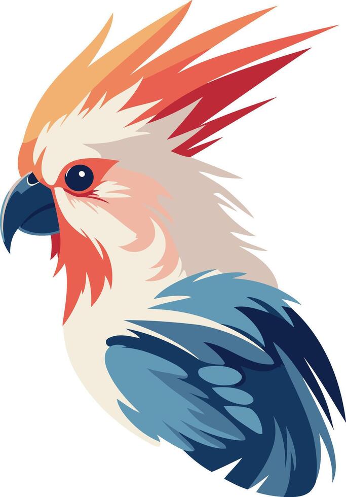 Colorful Cockatoo Portrait Illustration vector
