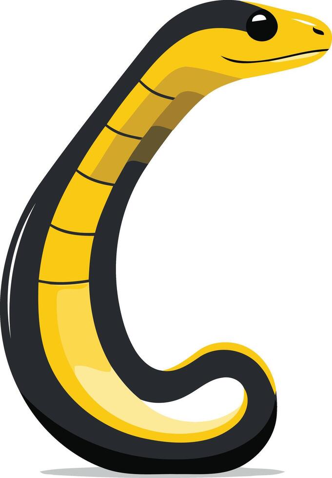 Cartoon Yellow and Black Snake Illustration vector