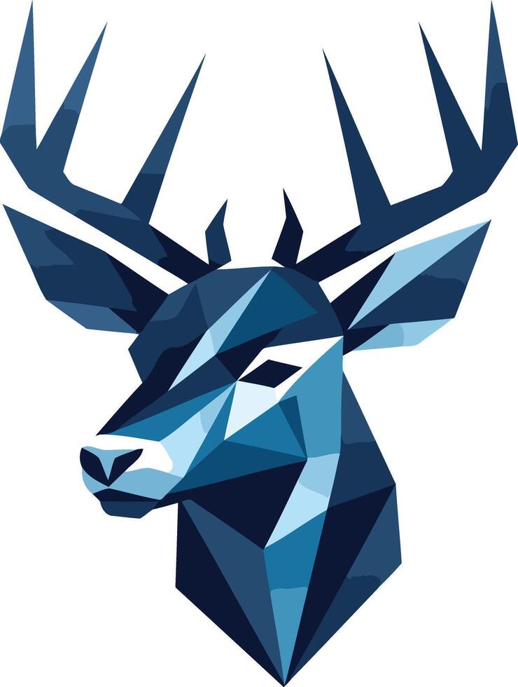 Geometric Deer Head Illustration vector