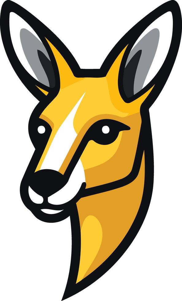 A bold and simple illustration of a kangaroo head, perfect for branding, logos, and mascot designs vector