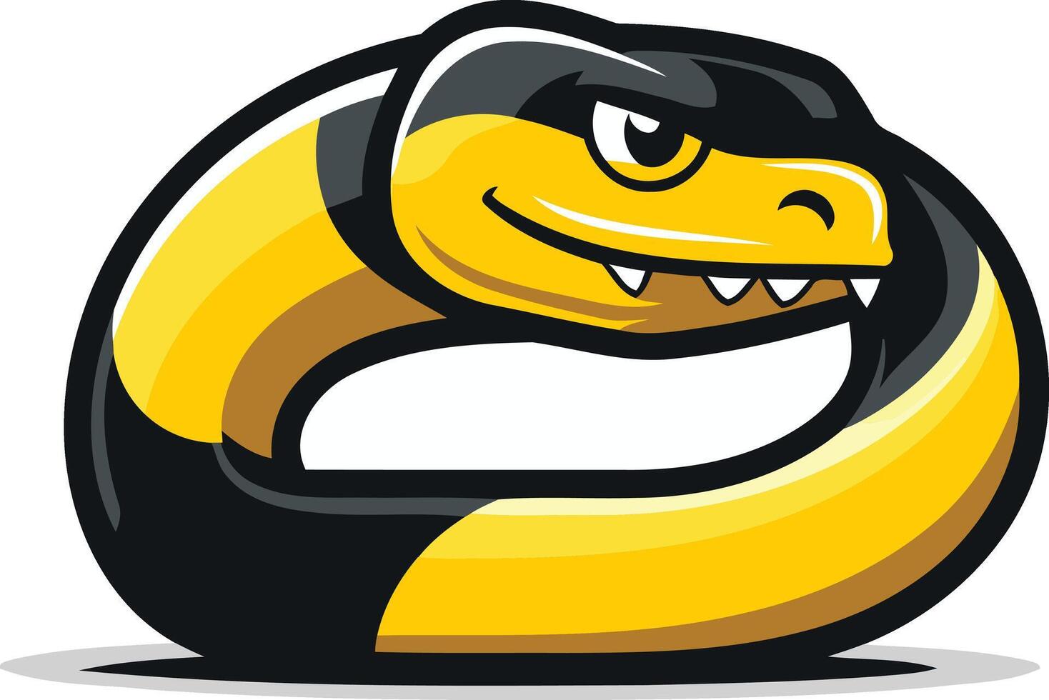 Cartoon Illustration of a Yellow and Black Snake vector