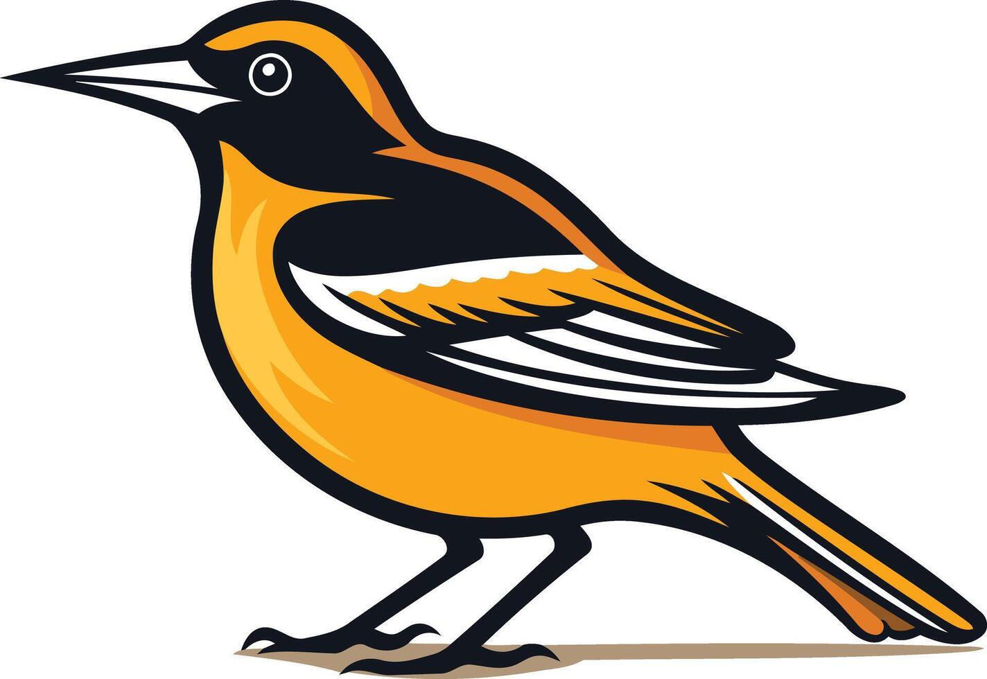 A vibrant and cheerful illustration of a baltimore oriole, perfect for nature-themed designs, education materials, or branding vector