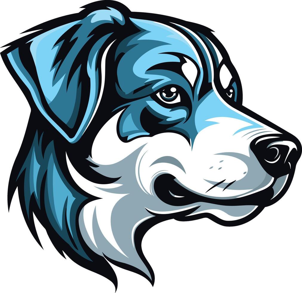A powerful and dynamic illustration of a dog's head in profile, perfect for logo design, branding, and pet-related products vector
