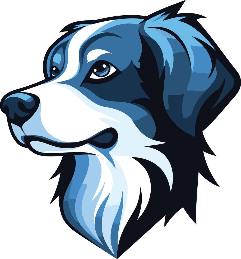 Blue and White Dog Portrait vector