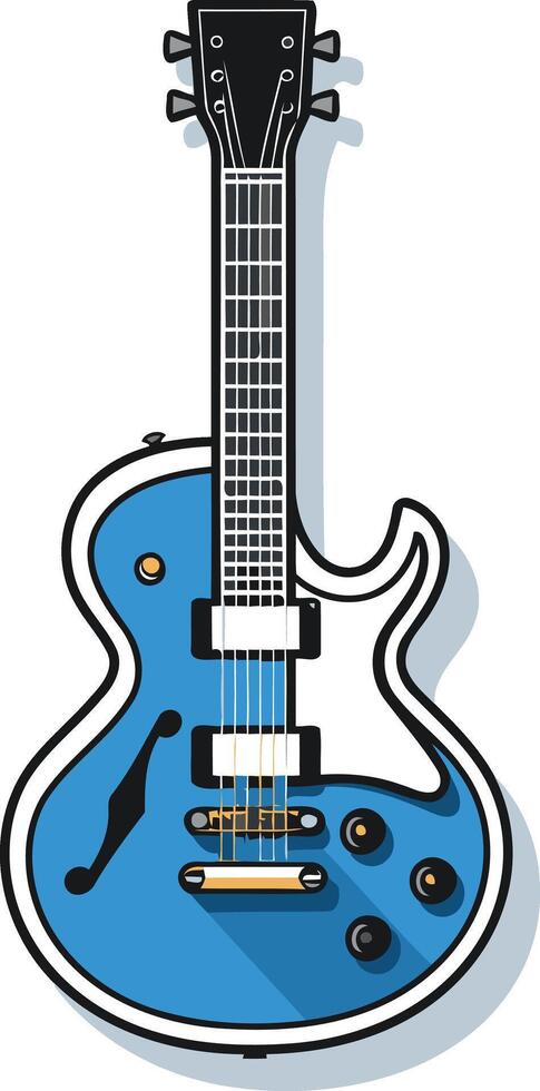 A stylish, flat-style illustration of an electric guitar, perfect for music-related designs, websites, or social media vector