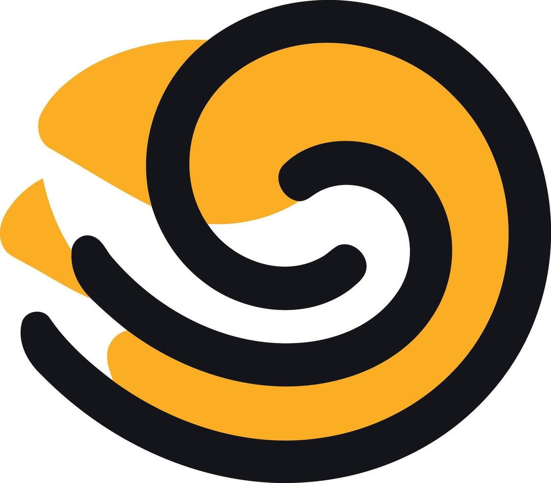 Abstract Spiral Design in Black and Yellow vector