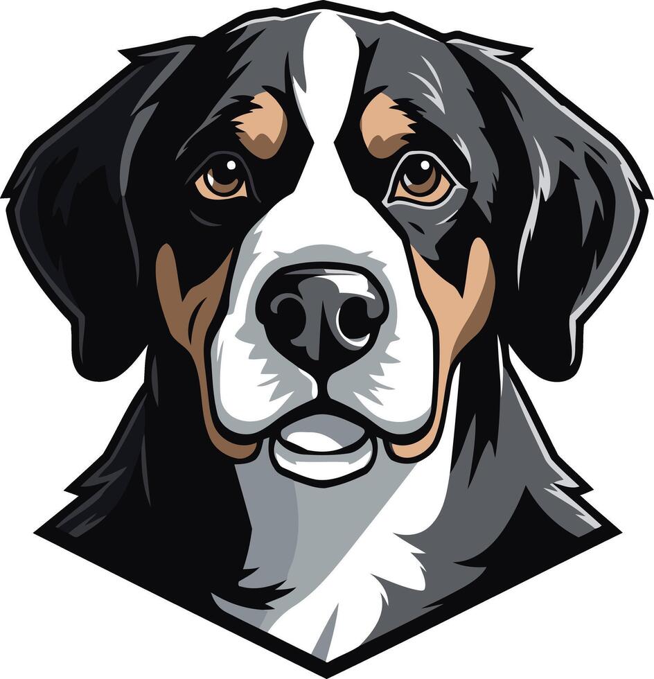 Portrait of a Bernese Mountain Dog vector