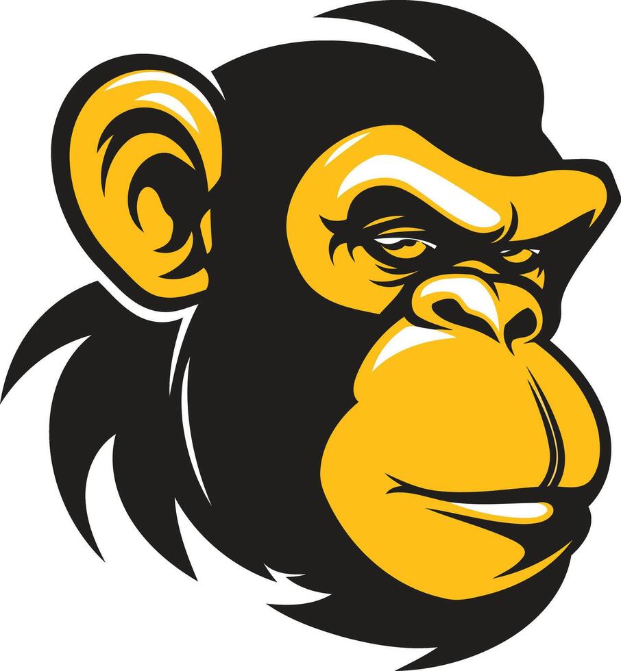 Aggressive Chimpanzee Mascot Design vector