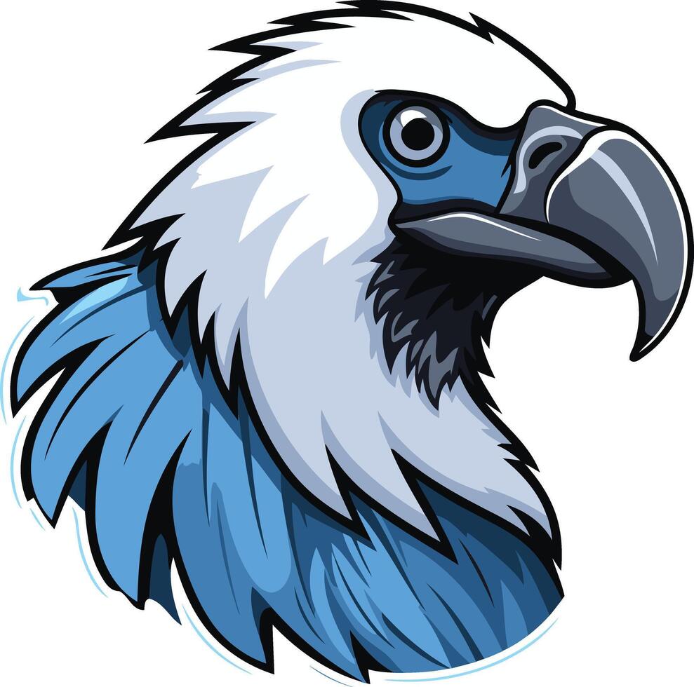 Blue and White Eagle Head Illustration vector