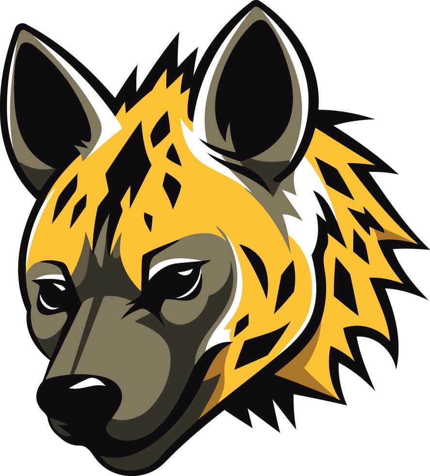 A fierce and powerful hyena head illustration, perfect for branding, logos, and mascot designs vector