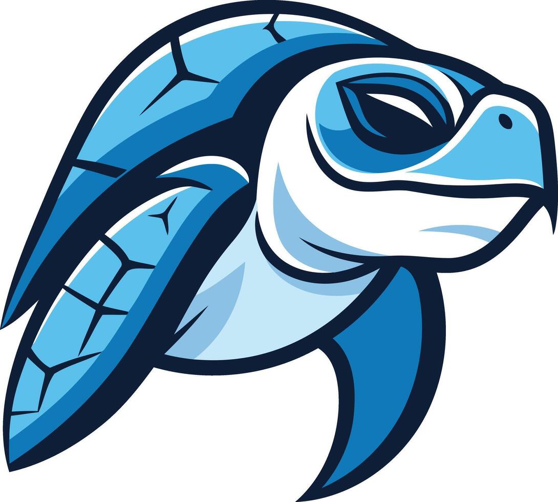 Blue Sea Turtle Mascot Design vector