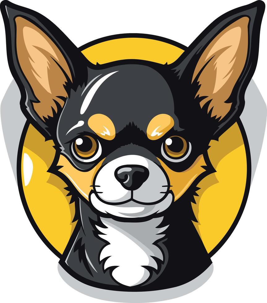Cute Cartoon Chihuahua Dog with Big Eyes vector