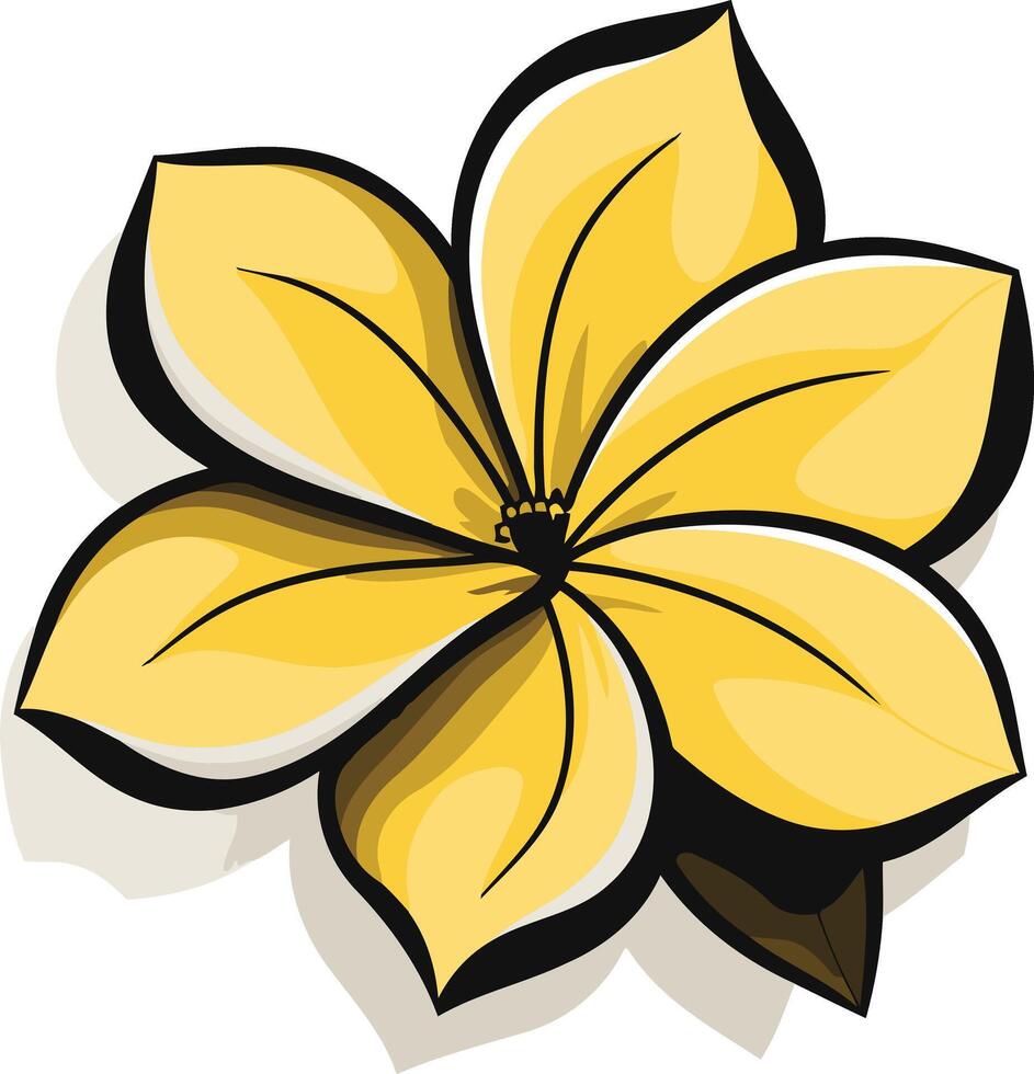 Yellow Flower with Five Petals vector