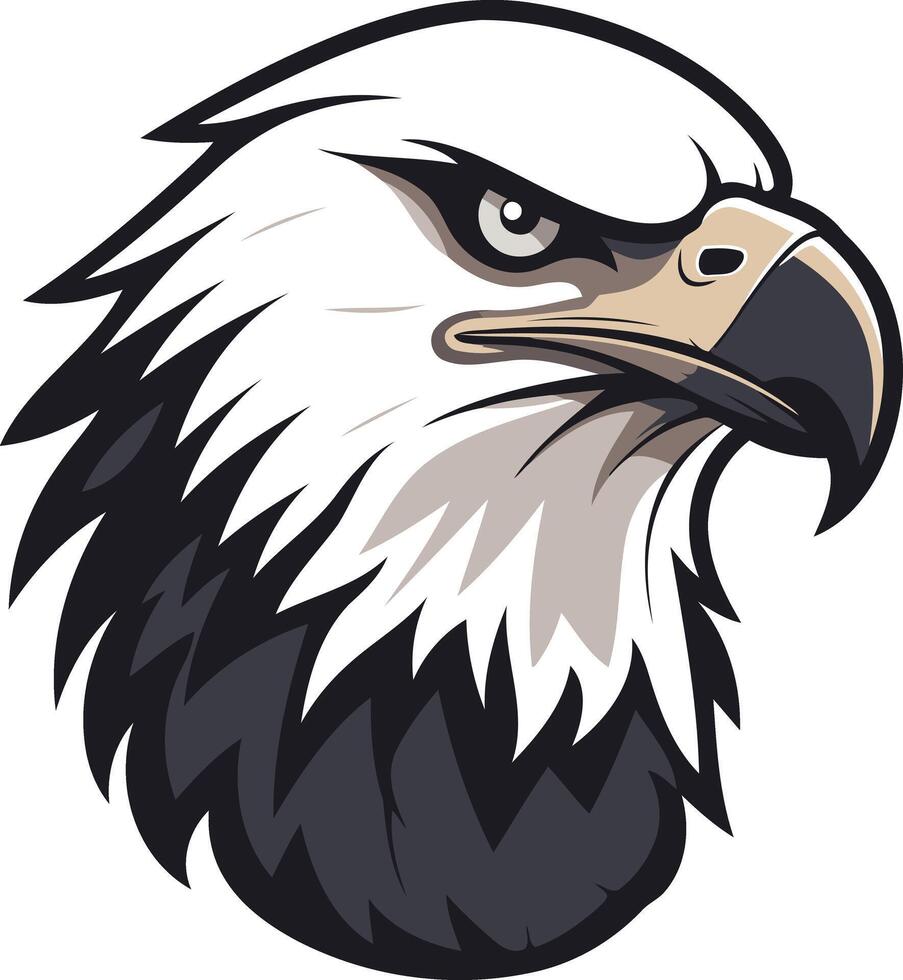 A powerful and detailed illustration of a bald eagle's head, perfect for logos, branding, and patriotic designs vector